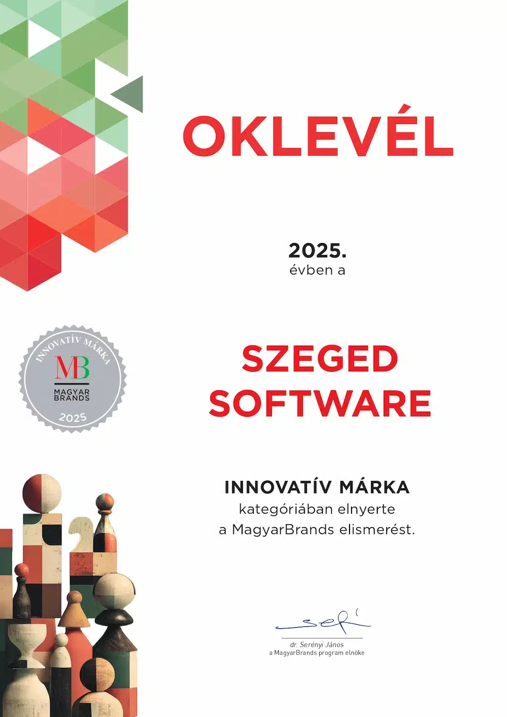 Magyar Brands Díj oklevél